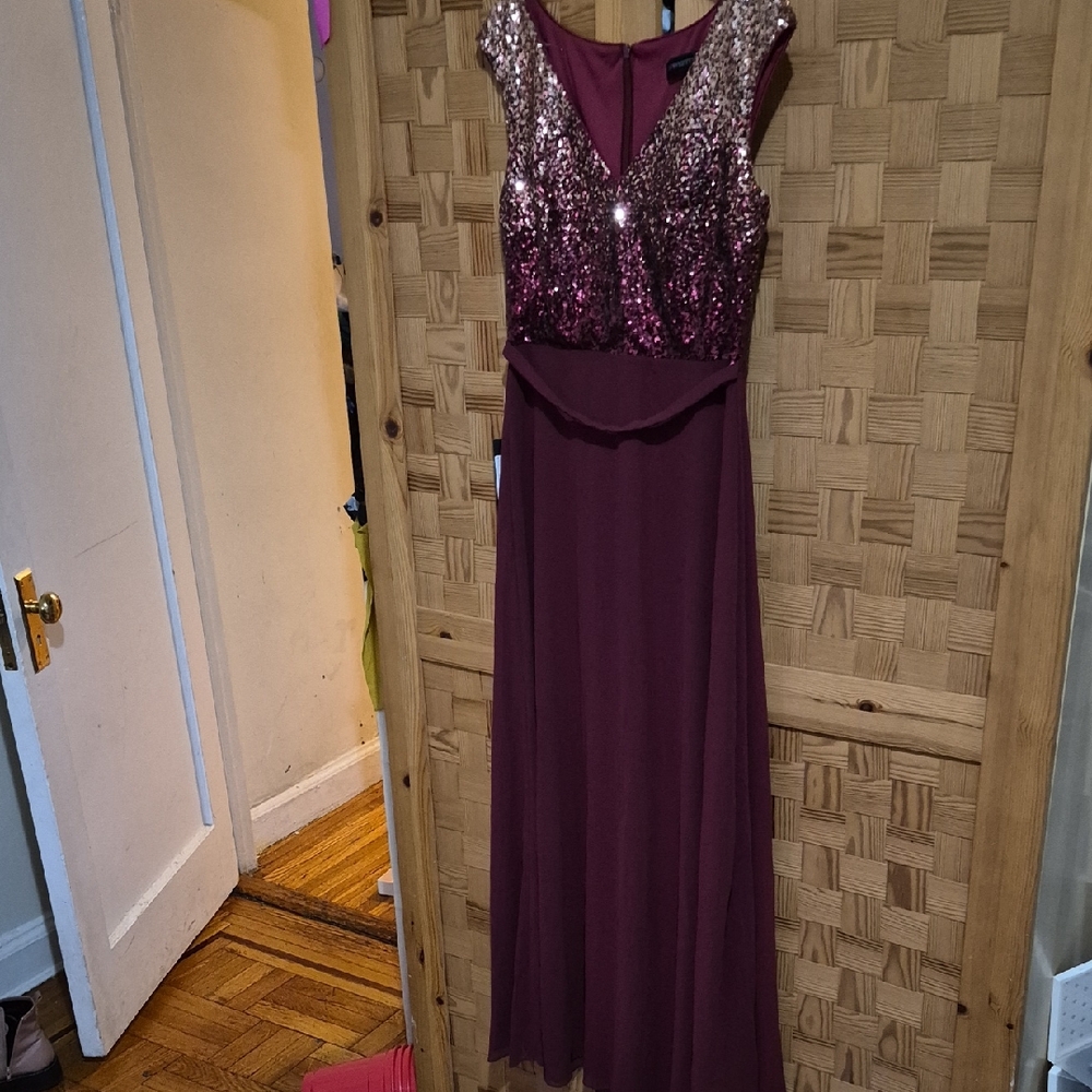Ever Pretty Burgundy Sequin Prom Dress